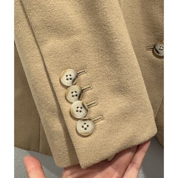 Babaton Women’s Size 1 Two Button Wool Blend Beige Blazer Lined Oversized Fit - Picture 5 of 8
